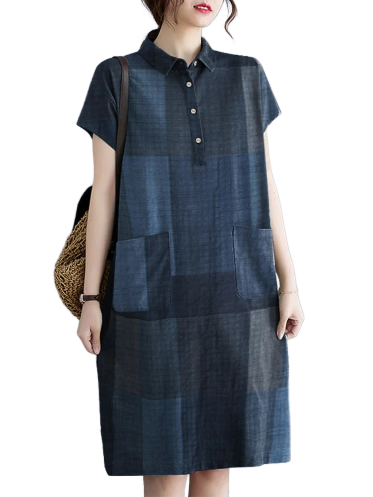 Amar Tzipora - שמלת קיץ משובצת משוחררת