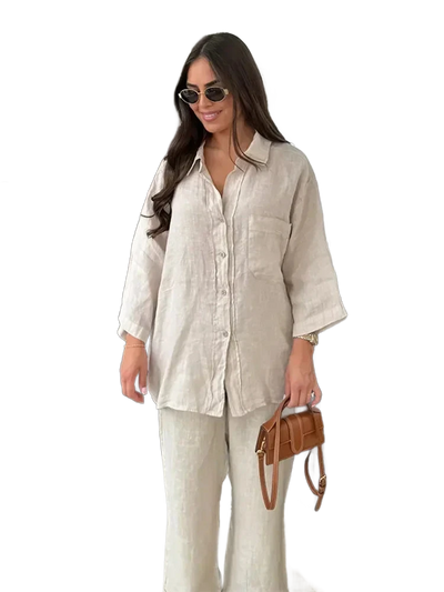 Amar™ Leah - סט חולצה ארוכה ומכנסיים רחבים