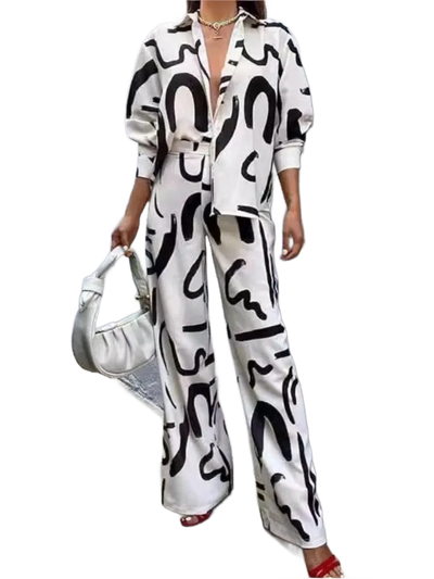 Amar™ Roberta - סט מודפס קז'ואל