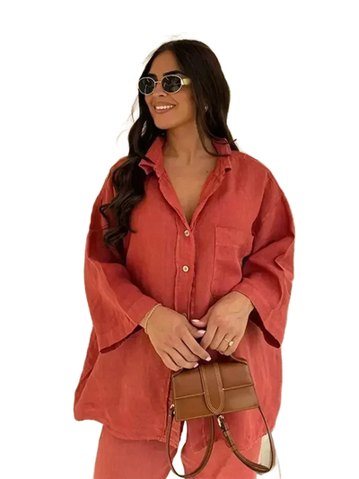 Amar™ Leah - סט חולצה ארוכה ומכנסיים רחבים