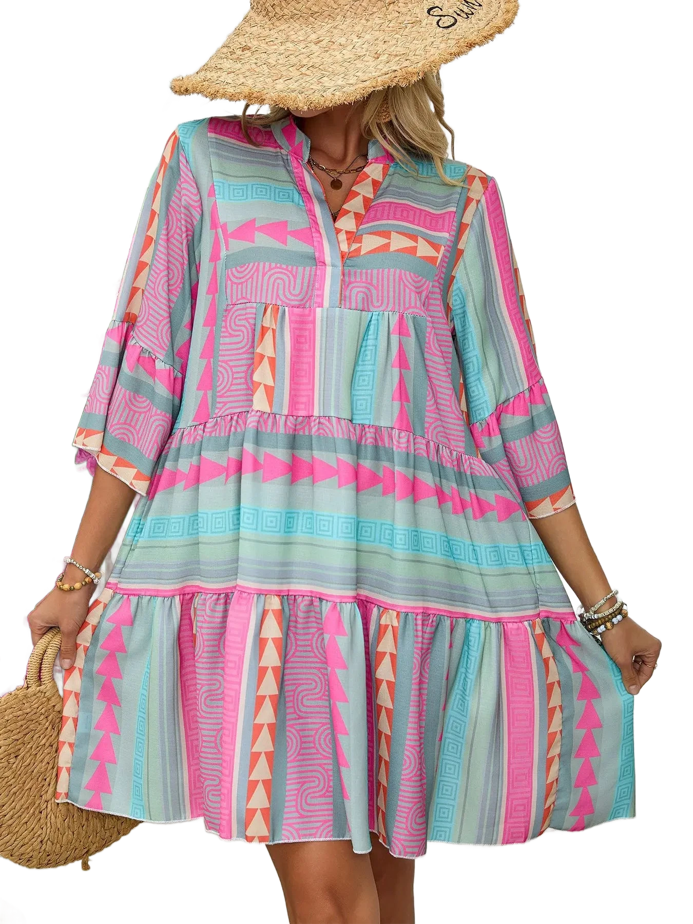 Amar™ Gili - שמלת וי קז'ואל לנשים