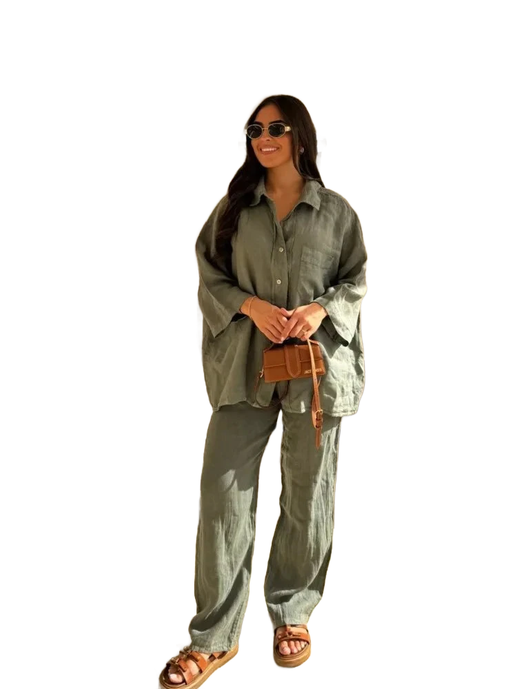 Amar™ Ravit - סט כותנה לין נושם