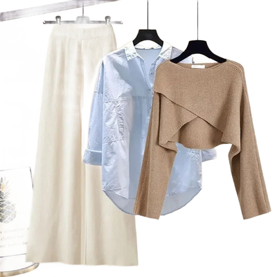 Amar™ Liora - סט תלת-חלקי נוח ורך עם שרוולים ארוכים