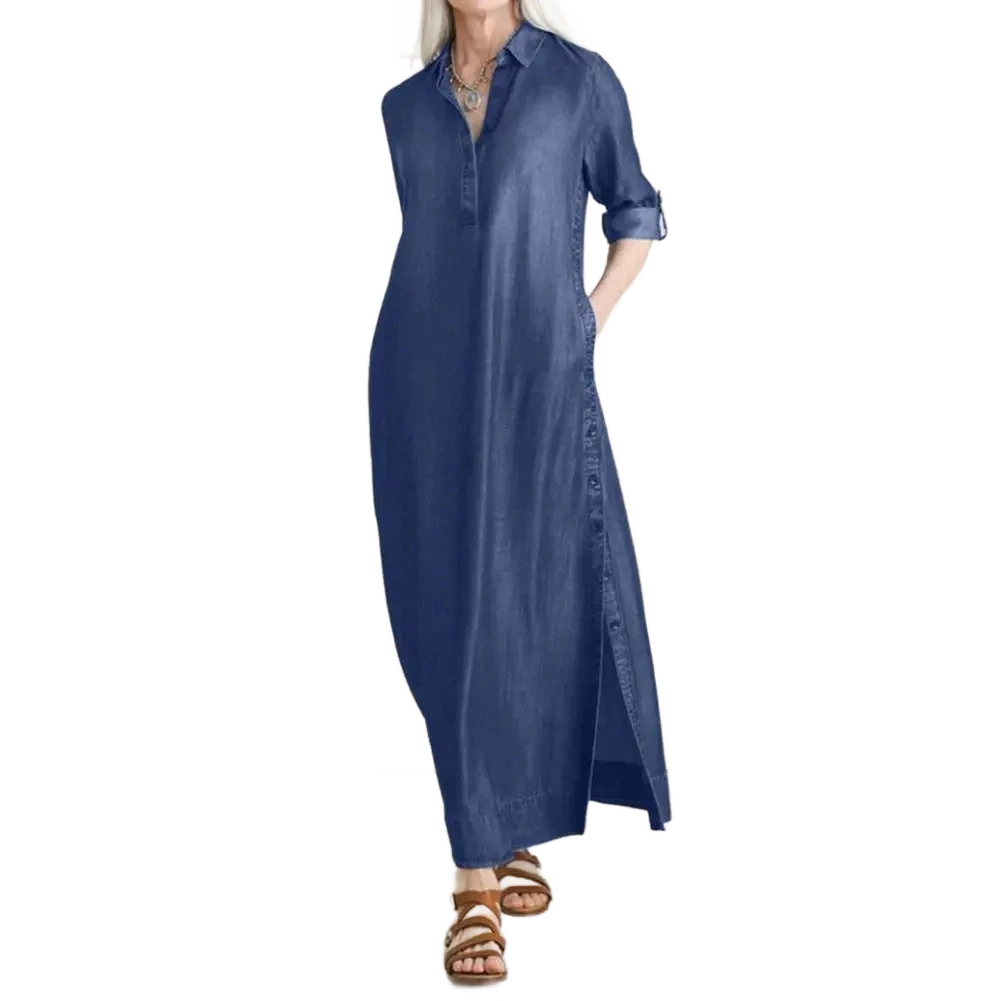 Amar Malka - שמלת ג'ינס מקסי נשית ומרשימה