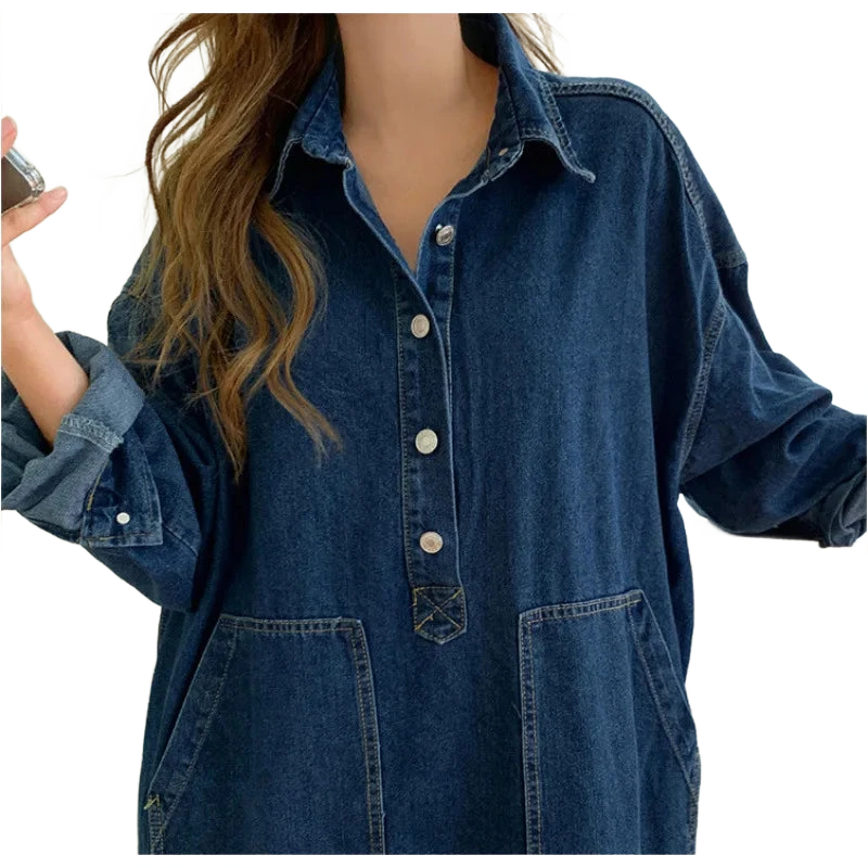 Amar™ Carmela - שמלת ג'ינס מקסי מחמיאה