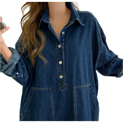 Amar™ Carmela - שמלת ג'ינס מקסי מחמיאה