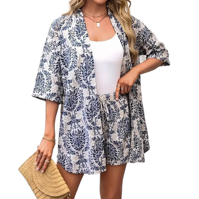 Amar™ Yaara - סט מודפס חולצה ומכנס קצר