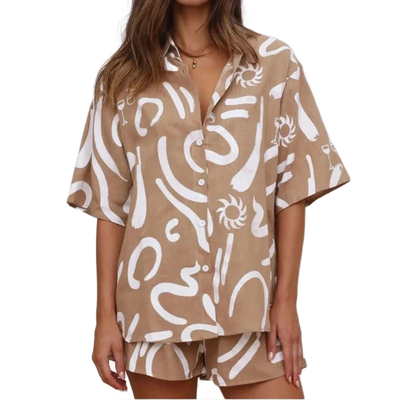 Amar™ Ayala - סט חולצה ומכנסיים מודפס