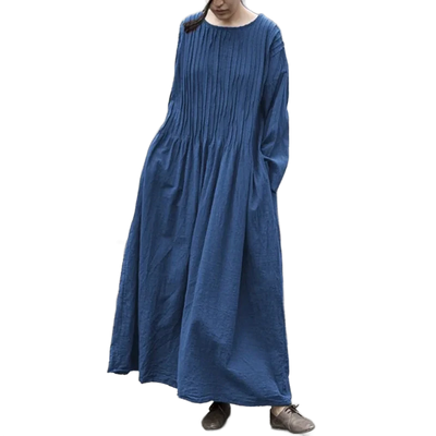 Amar Batya - שמלת כותנה ופשתן משוחררת ונשית