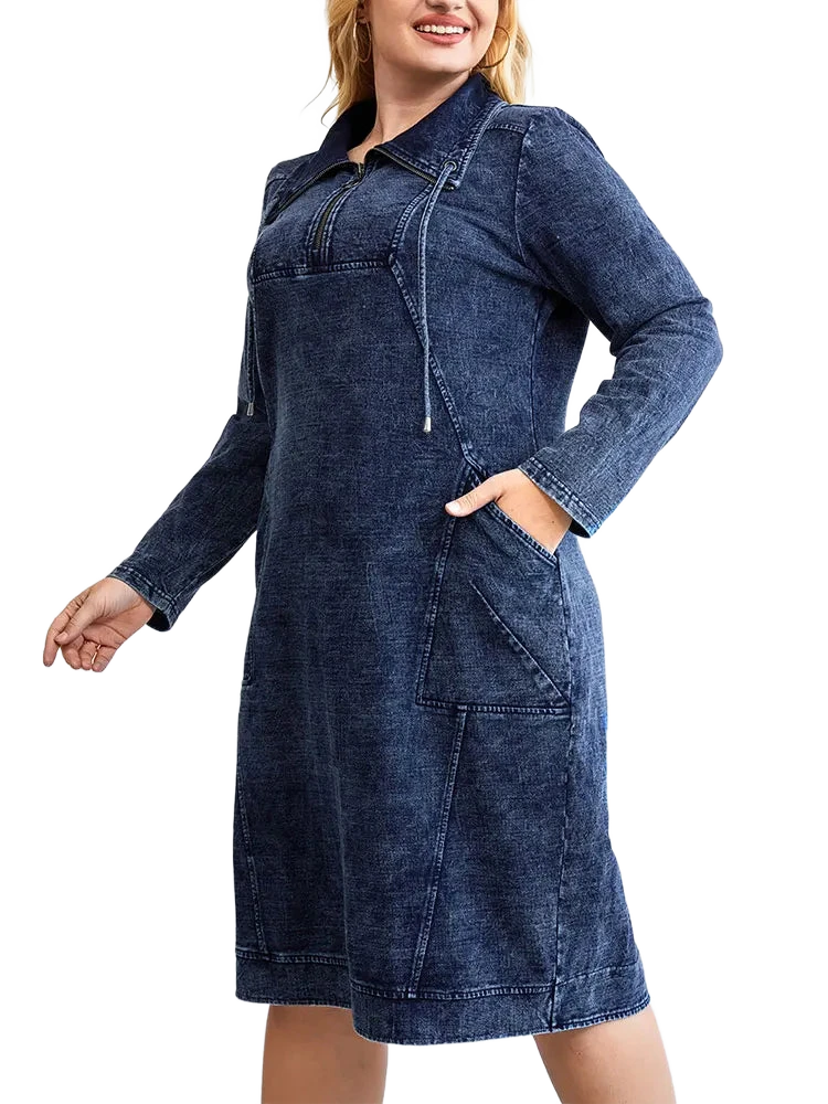 Amar Adina - שמלת ג’ינס קז’ואל מחמיאה