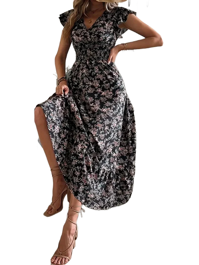 Amar™ Ayala - שמלת קיץ אלגנטית בפרינט פרחוני