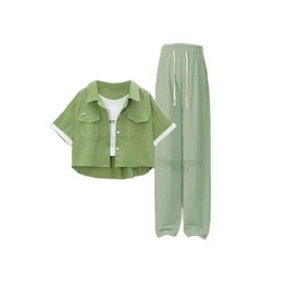 Amar™ shira - סט שלושה חלקים נוח ורך עם שרוולים קצרים