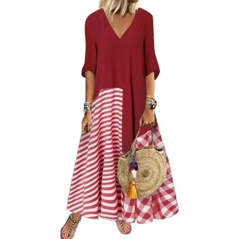 Amar™ Yael - שמלת פסים קלאסית אלגנטית