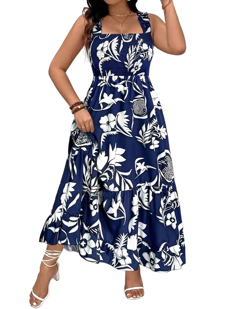 Amar™ Leah - שמלת הולטר עם שכבות ומוטיב פרחים