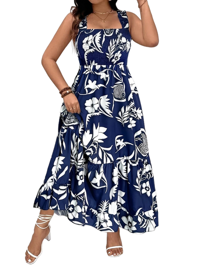Amar™ Leah - שמלת הולטר עם שכבות ומוטיב פרחים