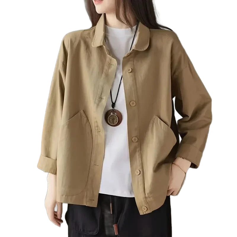 Amar™ Rachel - חולצת שרוול ארוך רפויה עם כיסים