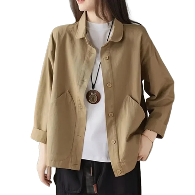 Amar™ Rachel - חולצת שרוול ארוך רפויה עם כיסים