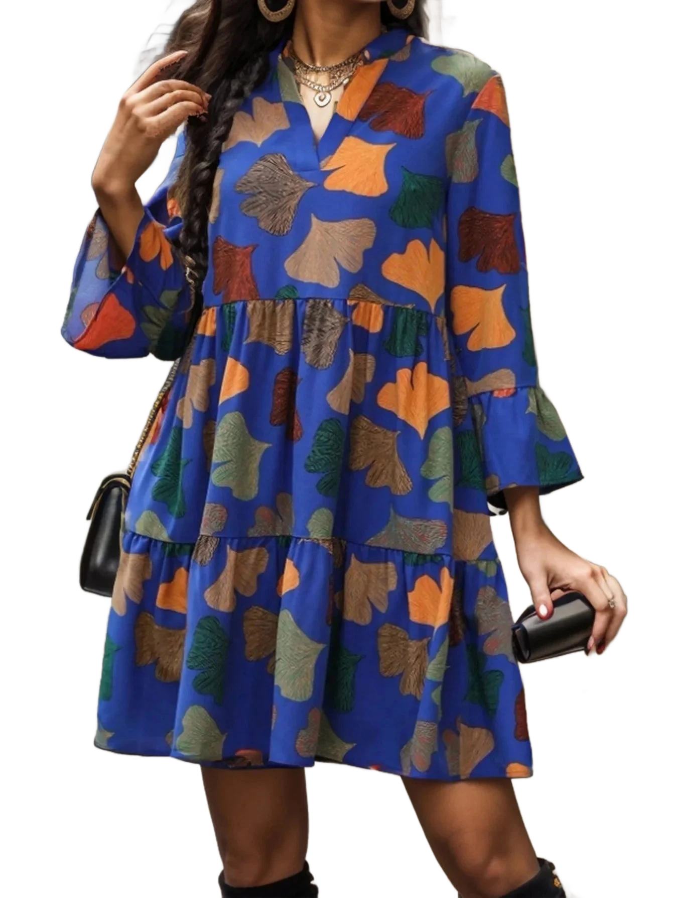 Amar™ Sapir - שמלות עם בדי הדפס ושרוולים ארוכים