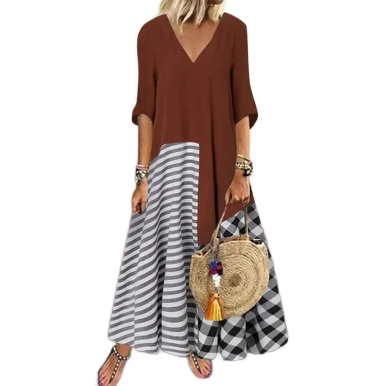 Amar™ Yael - שמלת פסים קלאסית אלגנטית