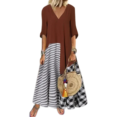 Amar™ Yael - שמלת פסים קלאסית אלגנטית