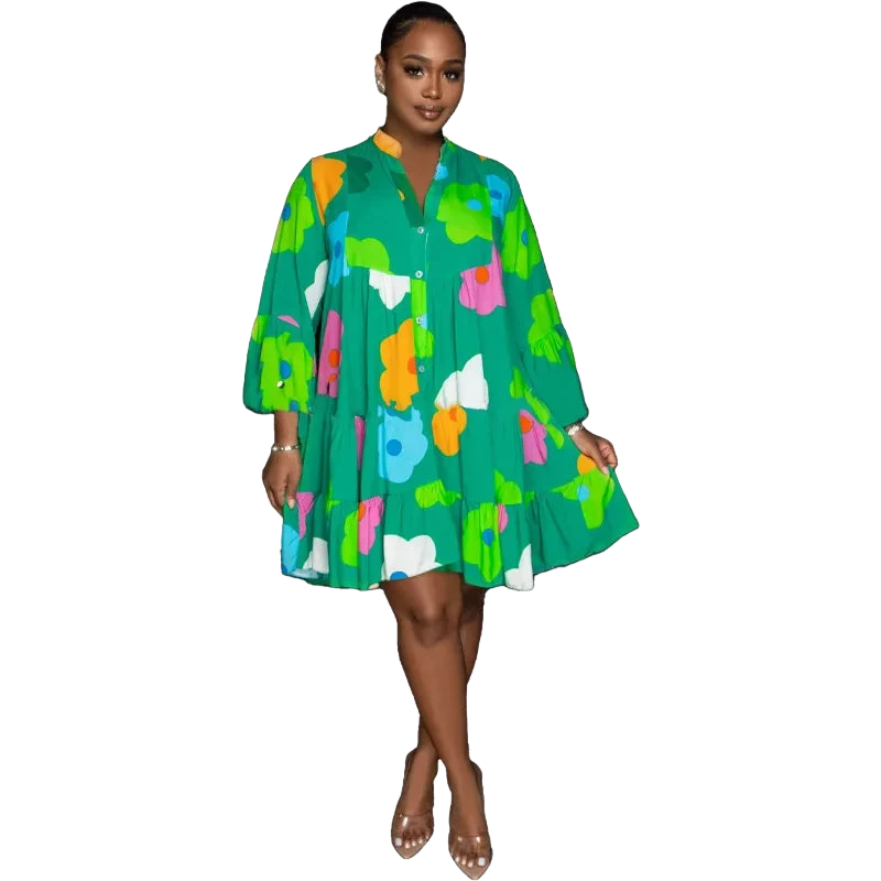 Amar™ Maya - שמלה פרחונית רחבה