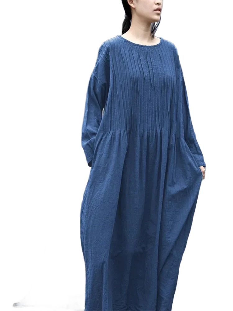 Amar Batya - שמלת כותנה ופשתן משוחררת ונשית