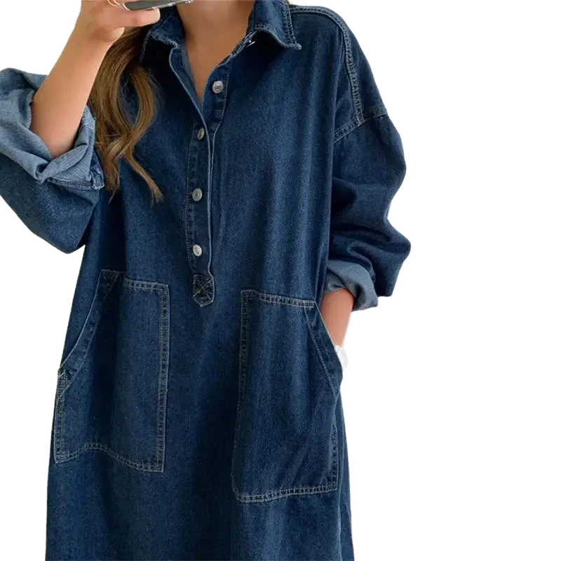 Amar™ Carmela - שמלת ג'ינס מקסי מחמיאה