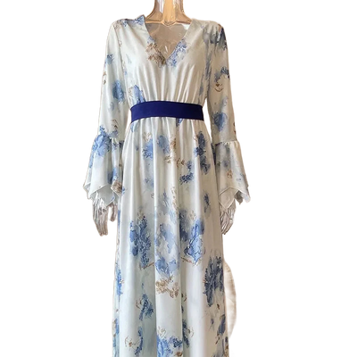 Amar™ Maya - שמלות מקסי עם צווארון V פרחוניות