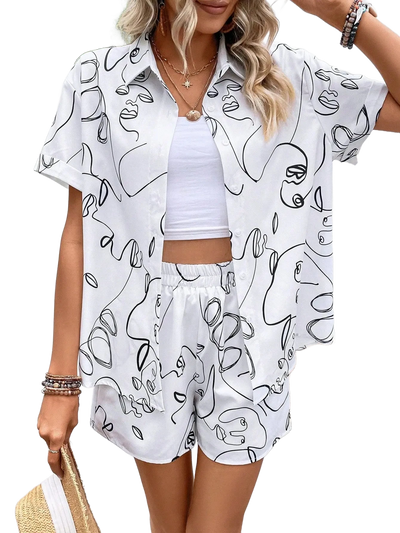 Amar™ Ayala - סט חולצה ומכנסיים מודפס