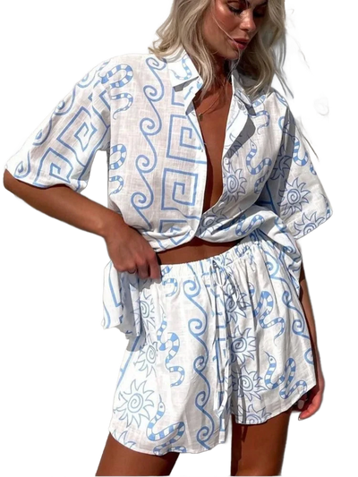 Amar™ Ayala - סט חולצה ומכנסיים מודפס