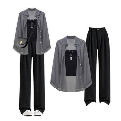 Amar™ Miriam - סט תלת-חלקי נוח ורך עם שרוולים ארוכים