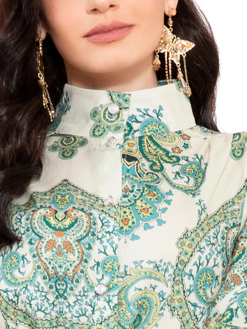 Amar™ Izabella - שמלות עם צווארון פרחוני גבוה