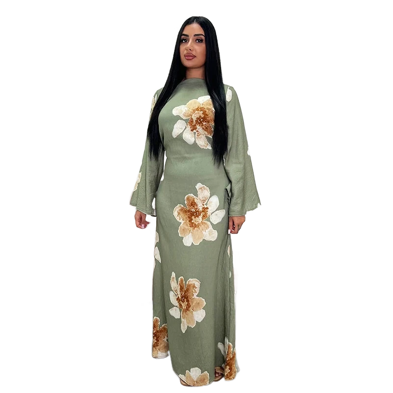 Amar Ora - שמלה ארוכה מודפסת, נשית וזוהרת