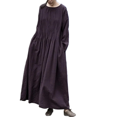 Amar Batya - שמלת כותנה ופשתן משוחררת ונשית