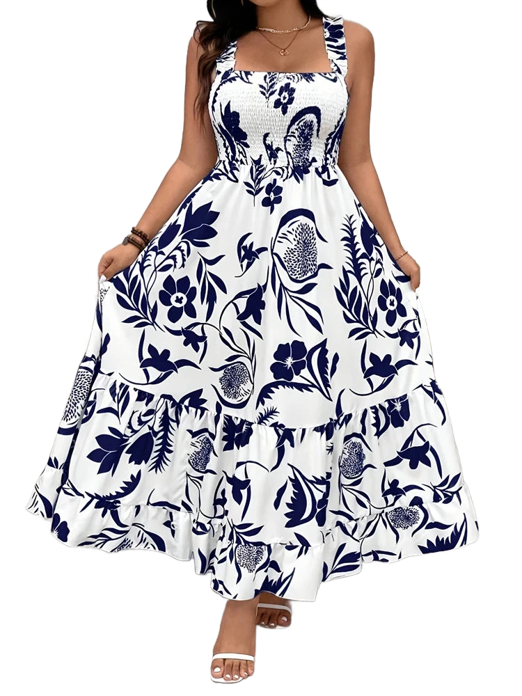 Amar™ Leah - שמלת הולטר עם שכבות ומוטיב פרחים