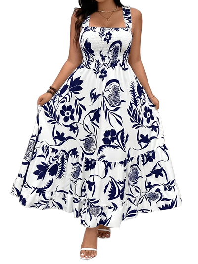 Amar™ Leah - שמלת הולטר עם שכבות ומוטיב פרחים