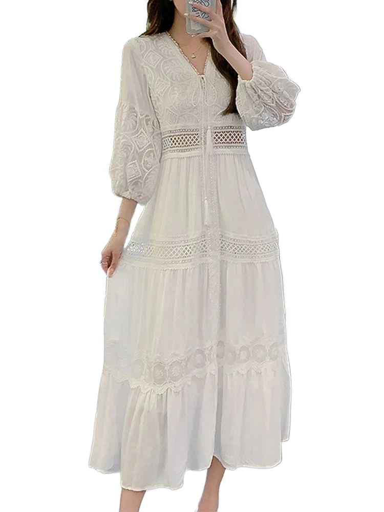 Amar™ Iris - שמלת תחרה רפויה אלגנטית