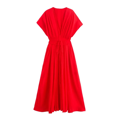 Amar™ Shoshana - שמלת מידי V-קלאסית