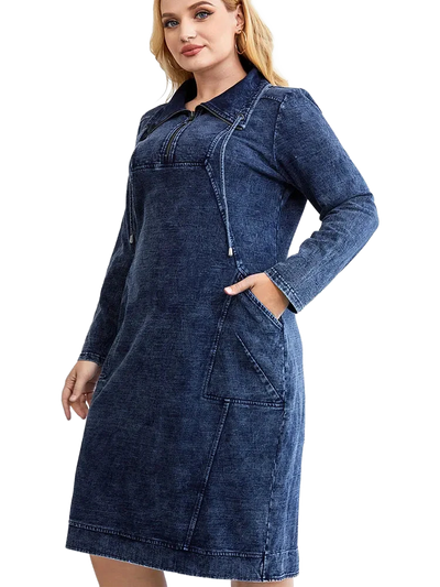 Amar Adina - שמלת ג’ינס קז’ואל מחמיאה