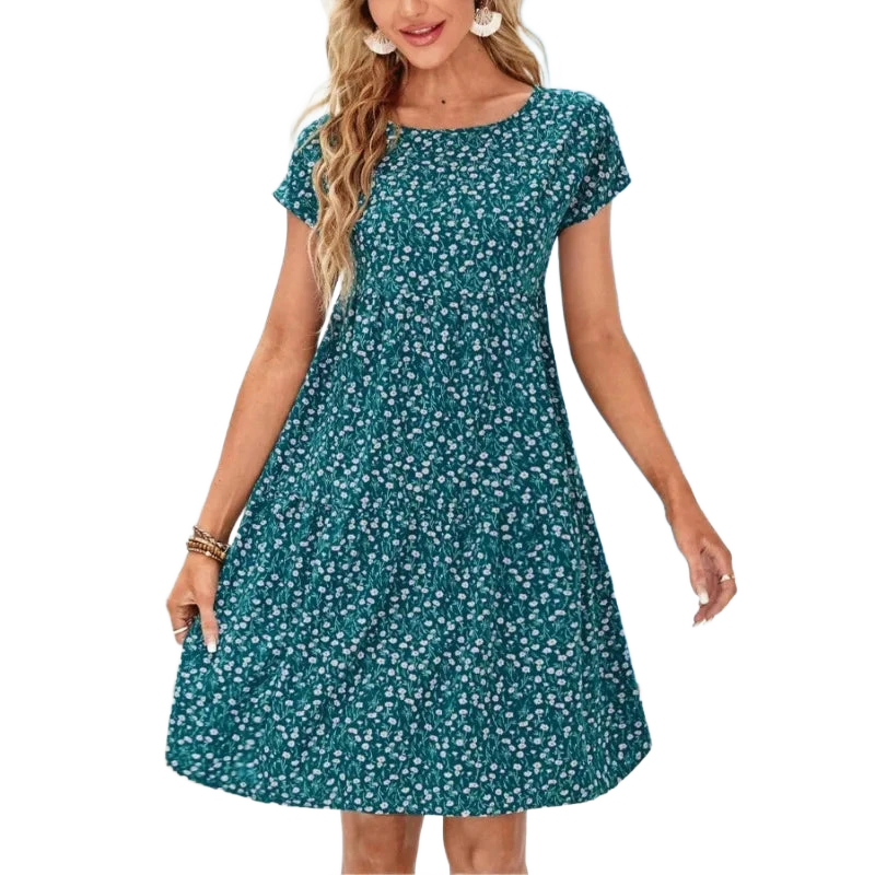 Amar™ Esther שמלת קז'ואל פרחונית מודפסת