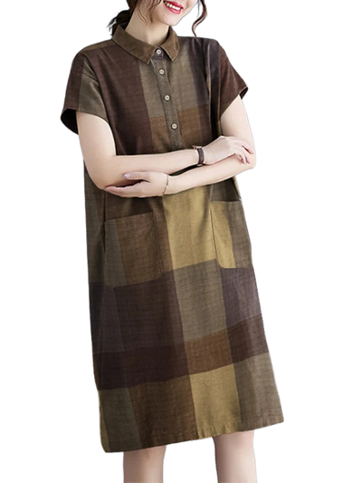 Amar Tzipora - שמלת קיץ משובצת משוחררת