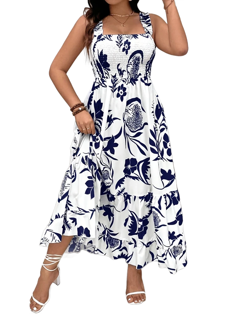 Amar™ Leah - שמלת הולטר עם שכבות ומוטיב פרחים