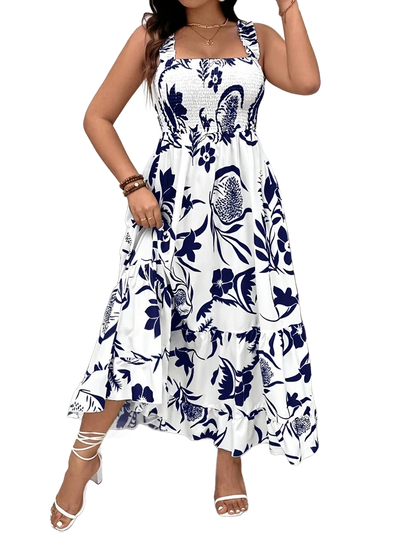 Amar™ Leah - שמלת הולטר עם שכבות ומוטיב פרחים
