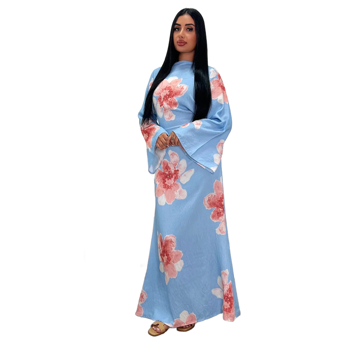 Amar Smadar - שמלה אלגנטית עם הדפס פרחוני קסום