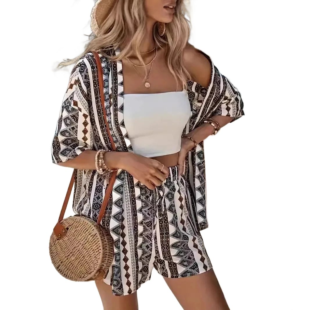 Amar™ Yaara - סט מודפס חולצה ומכנס קצר