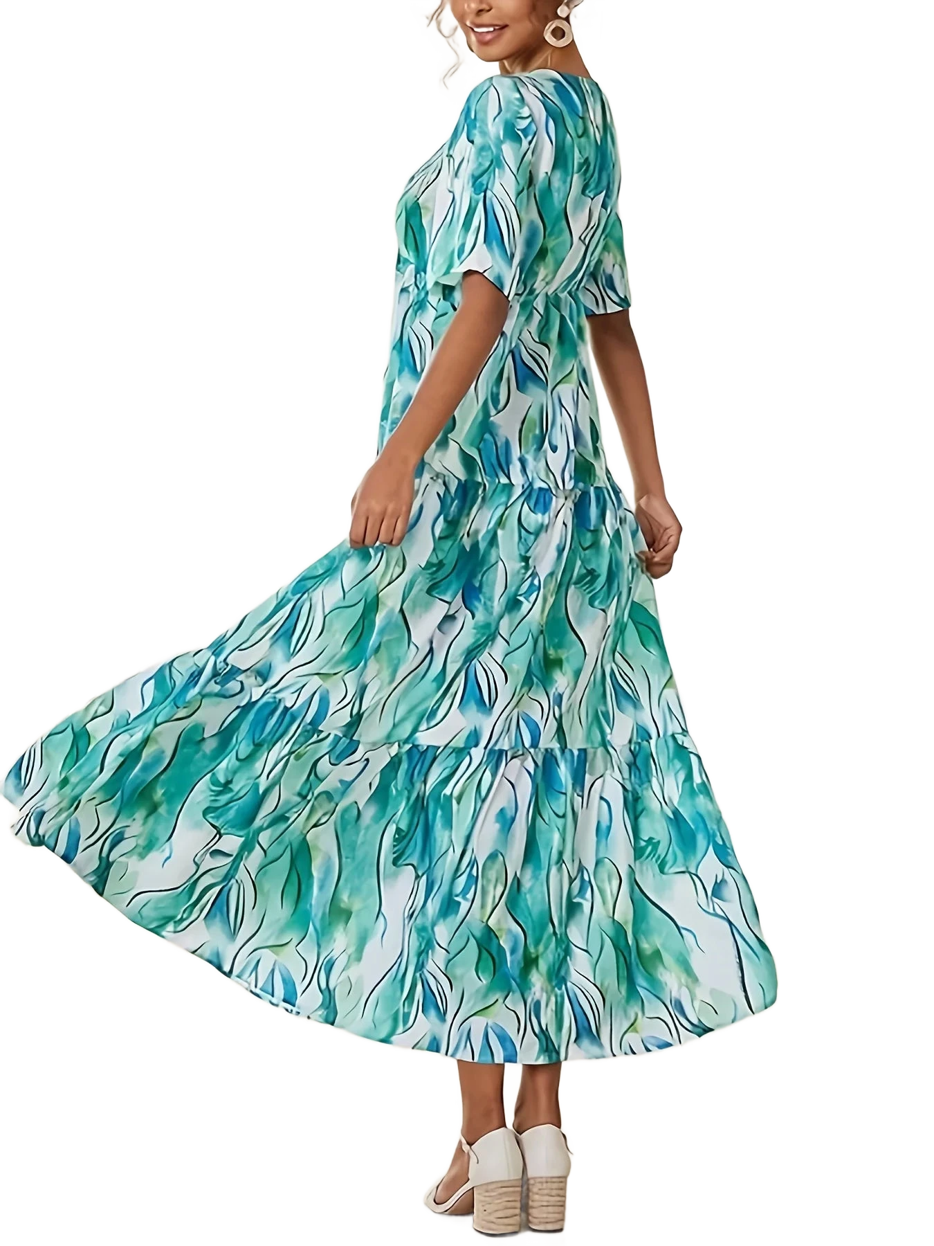 Amar™ Orly - שמלת גלים כחולה עם כמה רמות