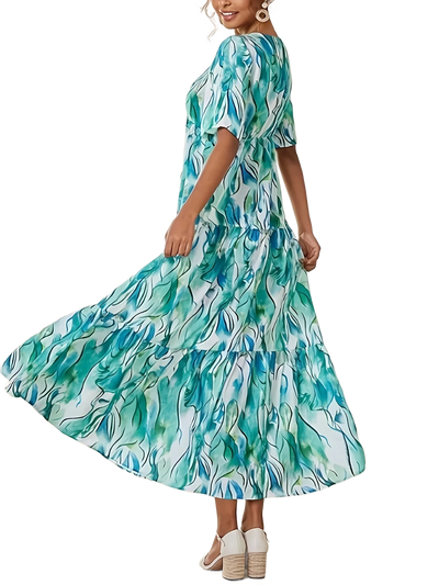 Amar™ Orly - שמלת גלים כחולה עם כמה רמות