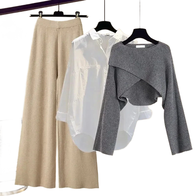 Amar™ Liora - סט תלת-חלקי נוח ורך עם שרוולים ארוכים