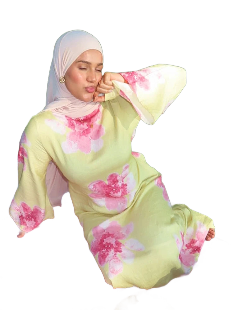 Amar Ora - שמלה ארוכה מודפסת, נשית וזוהרת