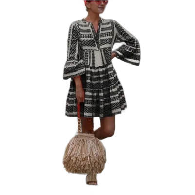 Amar™ Batya - שמלת מיני בוהו עם פסים